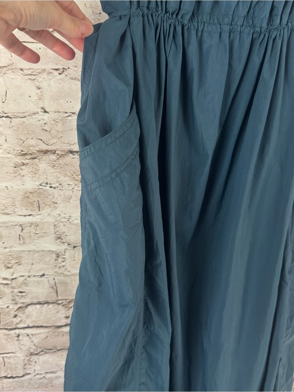 Daily Practice Anthropologie Large Keeseville Sleeveless Smocked Dress Blue Lg L - Picture 5 of 13